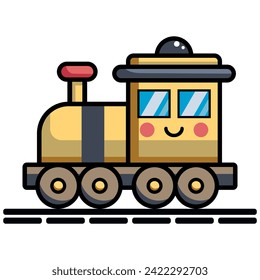 Vector flat toy baby  funny train