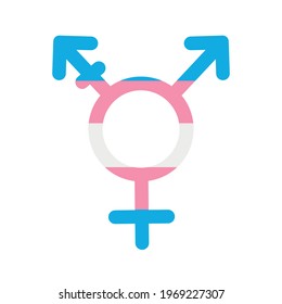 Vektorflaches transgender transgendermales Kennzeichen, einzeln auf weißem Hintergrund