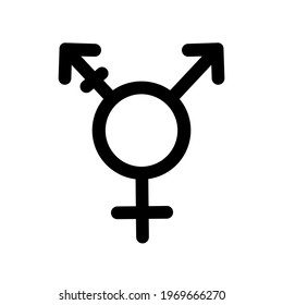 Vector flat trans transgender transsexual symbol isolated on white background