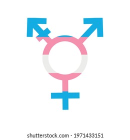 Vector flat trans transgender transsexual flag symbol isolated on white background