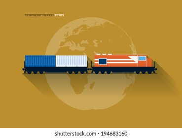 Vector flat transportation concept icon illustration. Train.