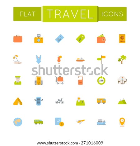 Vector Flat Travel Icons