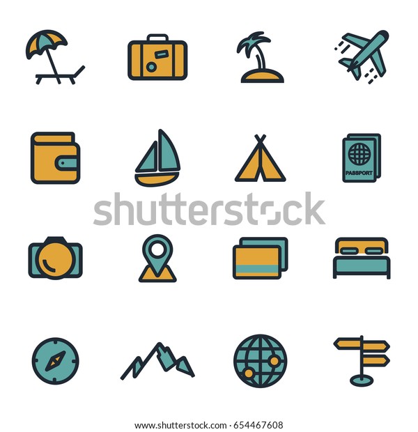 Vector flat travel icons\
set