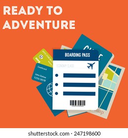 Vector flat travel illustration