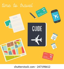 Vector flat travel illustration