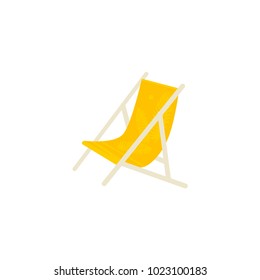 Vector flat travelling, beach vacation symbol beach lounger icon. Summer holiday poster, banner design element. Isolated illustration, white background