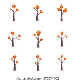 Vector flat of tree object set