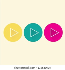 vector flat trendy design play button for app
