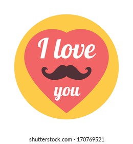 Vector Flat Trendy Hipster "I Love You" Illustration Concept