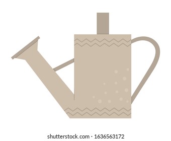 Vector flat trendy watering can. Garden equipment isolated on white background. Beautiful spring or summer home gardening illustration