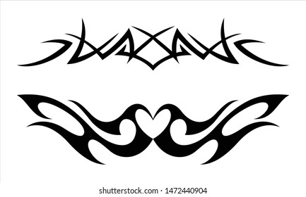 vector flat tribal tattoo pattern, EPS 10