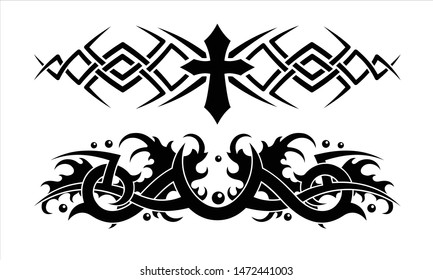 vector flat tribal tattoo pattern, EPS 10