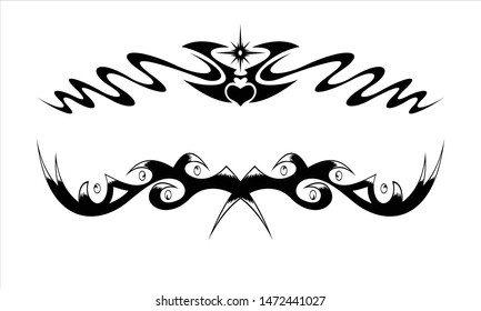 vector flat tribal tattoo pattern, EPS 10