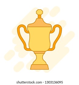 Vector Flat Trophy With Unique Shape Design