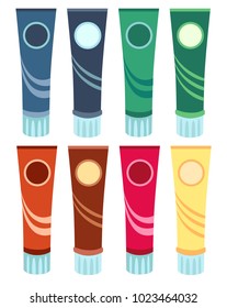 Vector flat tube in cold and warm colors