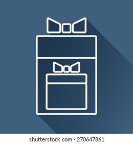 Vector flat two presents icon isolated outline. Eps10