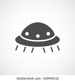 Vector flat ufo icon. Isolated black icon for logo, web site design, app, UI.