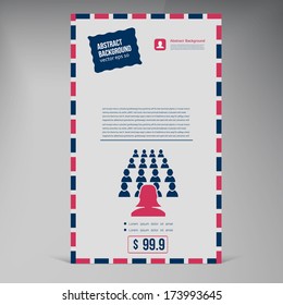 Vector Flat UI banner. Color business envelope