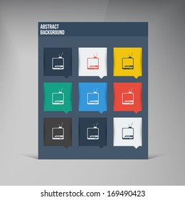 Vector flat UI design trend set icons.