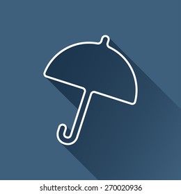 Vector flat umbrella icon  isolated outline. Eps10