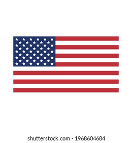 Vector flat the USA American flag isolated on white background