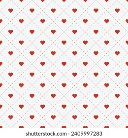 Patrón vectorial de día de San Valentín llano con corazones