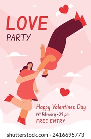 Vector flat valentines day poster or flyer