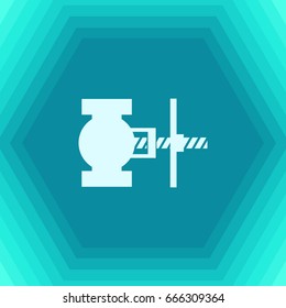 Vector flat valve icon on hexagonal background 