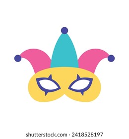 vector flat venice carnival mask illustration on white background.