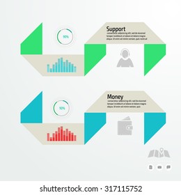 Vector FLAT version colorful infographics for your business presentations. Can be used for info graphics, graphic or website layout vector, numbered banners, diagram, web design.