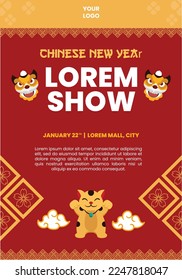 vector flat vertical poster template for chinese new year celebration