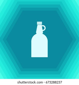 Vector flat vinegar bottle template on hexagonal background 