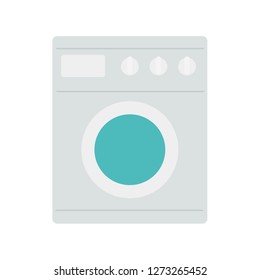 Vector flat washing machine icon design template isolated