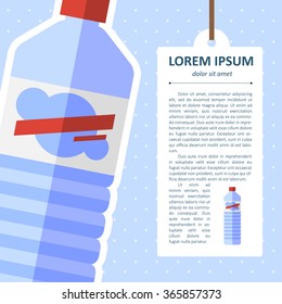 Vector flat  water bottle. Flat drinks. Eps10