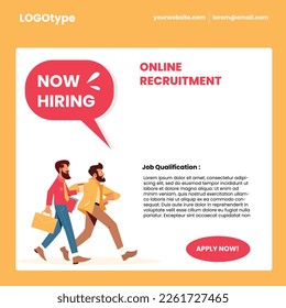 vector flat of we are hiring for social media post