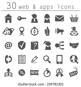 Vector flat web & apps icons