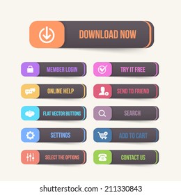 Vector Flat Web Buttons 