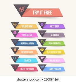 Vector Flat Web Buttons 