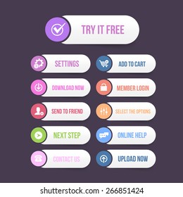 Vector Flat Web Buttons