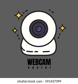 Vector flat web cam icon