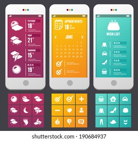 Vector Flat Web Design elements.  Applications Templates.