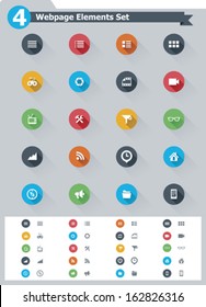 Vector Flat Web Page Elements And Buttons Icon Set