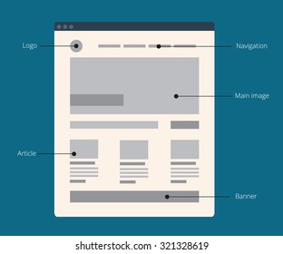 Vector flat web site template