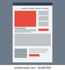 Vector flat web site template