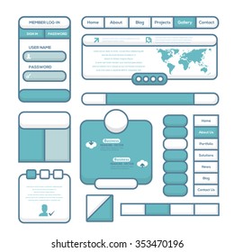 Vector Flat Website Elements Set