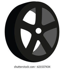 Vector Flat wheel tire