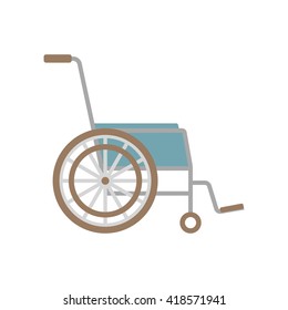 Vector flat wheelchair icon on white background
