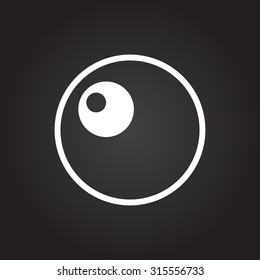 Vector flat white egg icon on dark background 