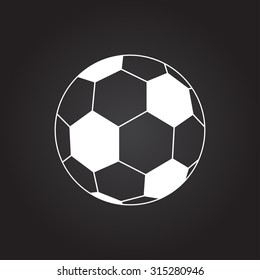 Vector flat white football icon on dark background 