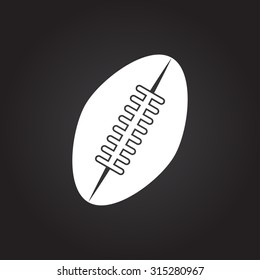 Vector flat white football icon on dark background 